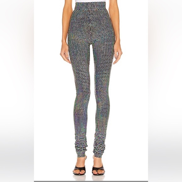Dolce & Gabbana Pants - Dolce & Gabbana Black and Multicolor Leggings